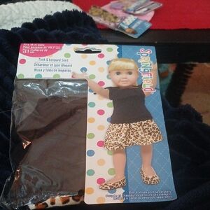 Black Shirt W/ Leopard Skirt For Doll